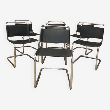 Set of 7 S33 Mart Stam Chairs Circa 1980