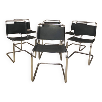 Set of 7 S33 Mart Stam Chairs Circa 1980