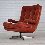1970s, Swedish swivel armchair by Ulferts Sweden, furniture velour.