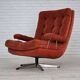 Fauteuil pivotant suédois des années 1970 par Ulferts Sweden, velours de mobilier.