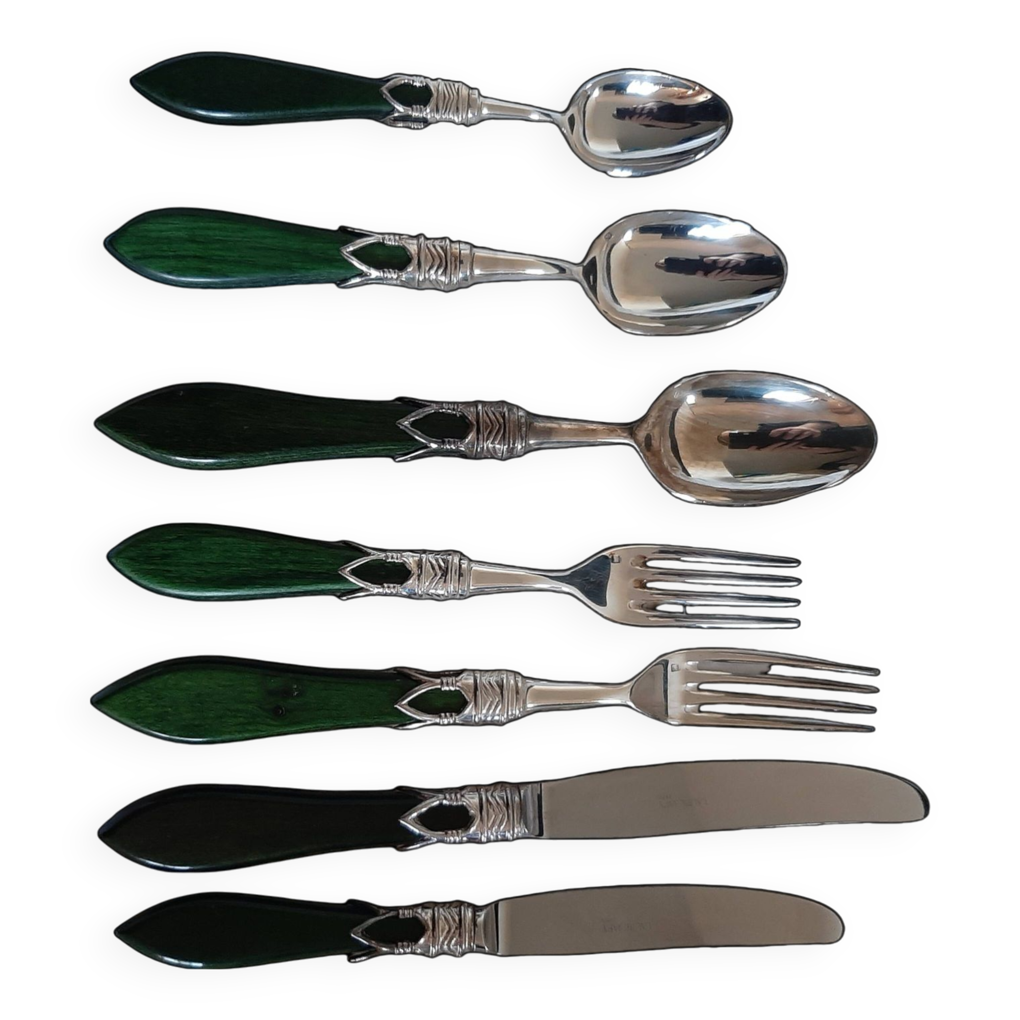 Laure Japy silver-plated metal and wood cutlery set x8