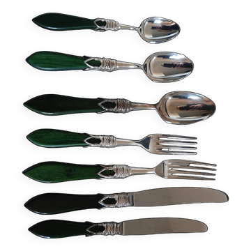 Cutlery set x8 Laure Japy silver-plated and wood