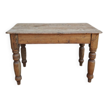 Small antique farmhouse table in solid pine.