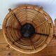 Basket on wooden and woven wicker legs 1950