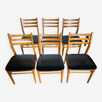Set of 6 scandinavian chairs