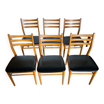 Set of 6 scandinavian chairs