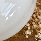 Vintage globe-laying lamp in white opaline