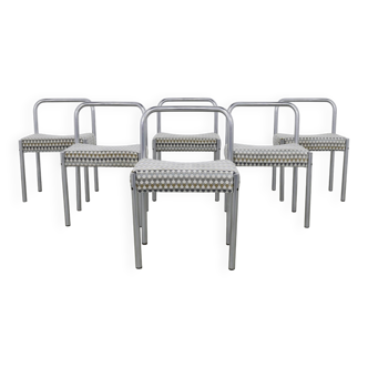 6x Chaise de salle à manger en chrome modèle SE03 par Martin Visser pour Spectrum, années 1970