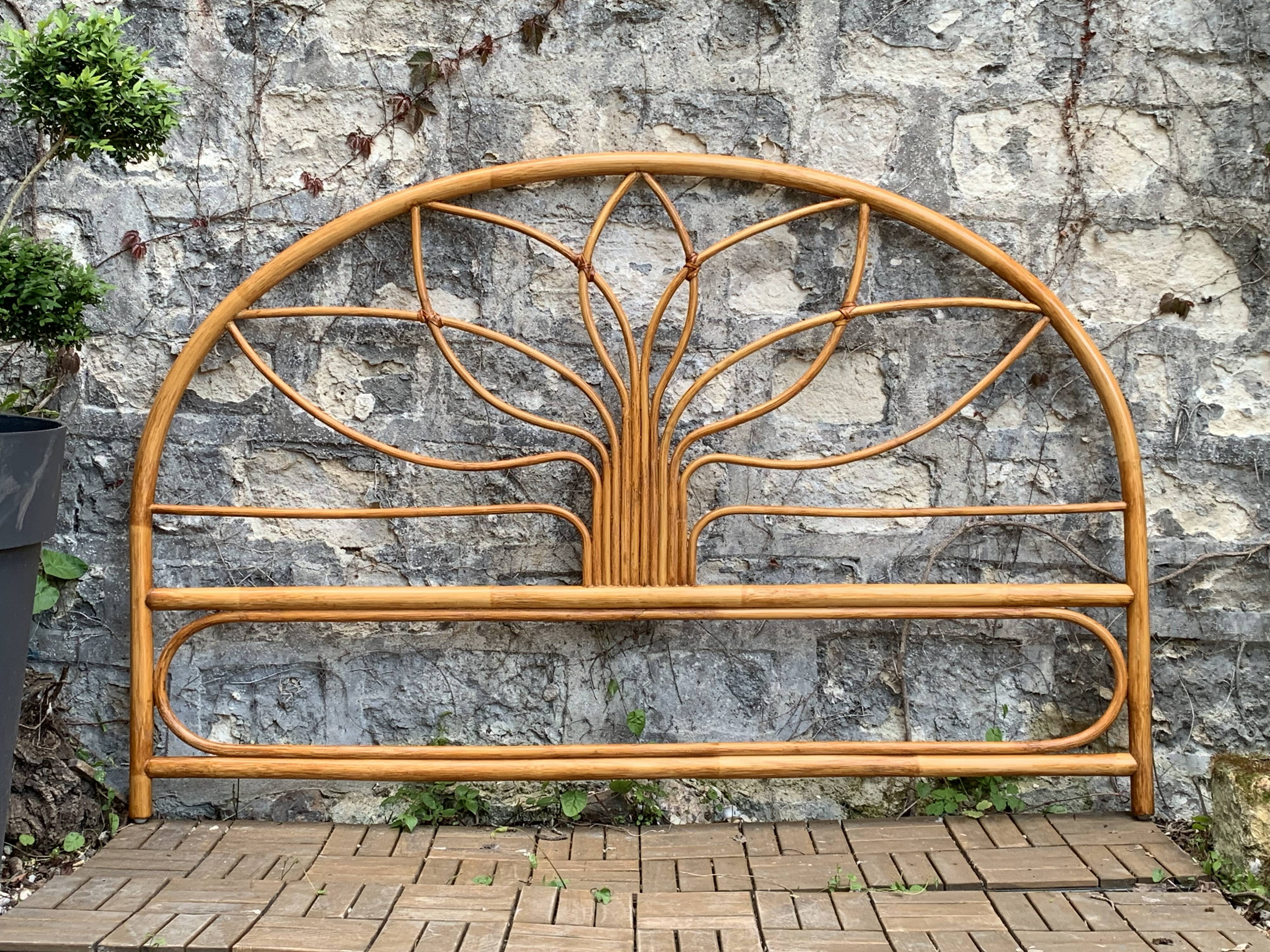 Vintage rattan headboard 1970 140cm