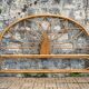 Vintage rattan headboard 1970 140cm