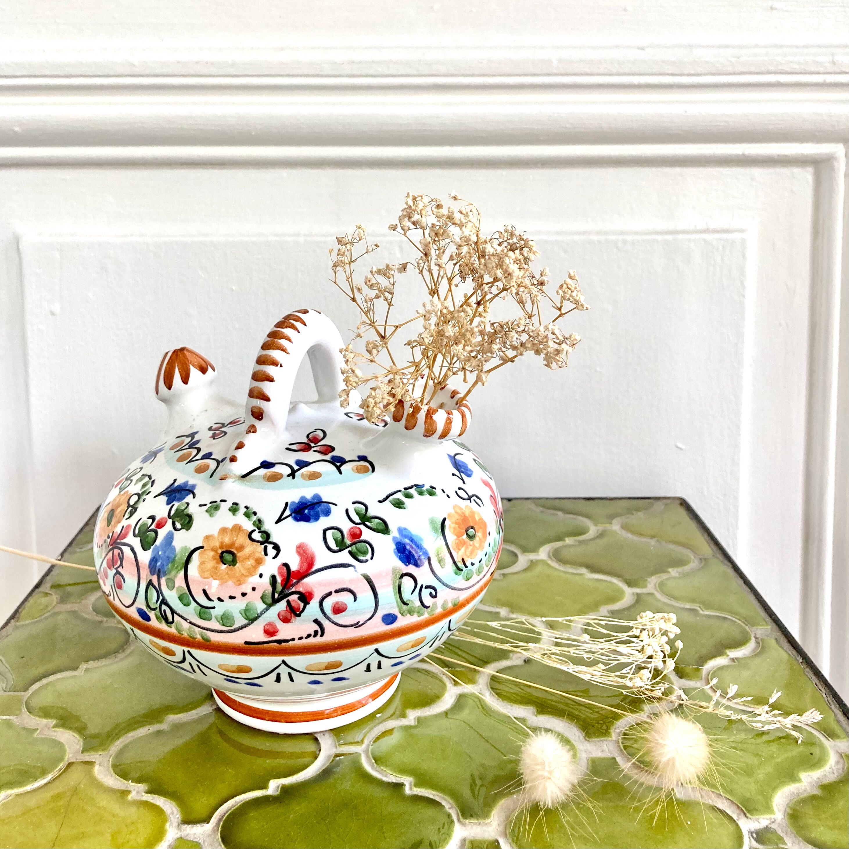 Gargoulette jug ceramic flower spade