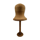 Midcentury Scandinavian rattan wicker mushroom floor lamp, 1960s