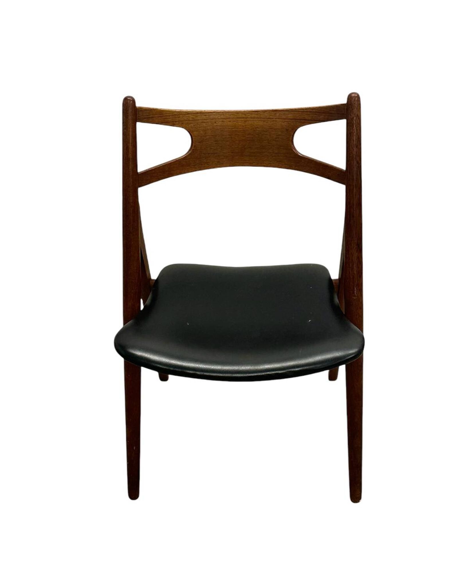 4x Teak Dining Chairs Hans J. Wegner CH29 Sawbuck