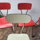 5 Red and Pale Green Formica Chairs – Vintage Retro