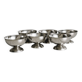 Lot de 6 coupes à dessert en inox argenté