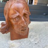 Carved wooden subject by Ferdinand PARPAN representing Christ