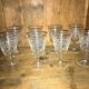 Set of old glasses with white arabesque pattern