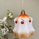 Vintage tulip ride in white opaline cherry patterns