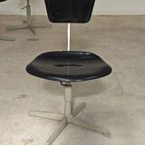 Adjustable industrial chair metal Czechoslovakia 1960