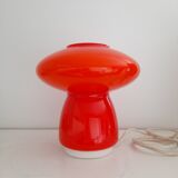 Lampe soucoupe en opaline rouge