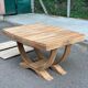 Art Deco extendable dining table, renovated in solid walnut with a central leg, 193.