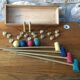 Old wooden lounge croquet game in its box