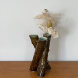 Vase tripode en barbotine