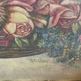Canvas Flower basket 1940 signed