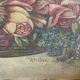Toile Panier de fleurs 1940 signé