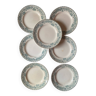 7 flat iron earth plates from Moulin des loups & Hamage.