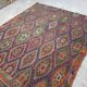 Vintage Turkish kilim, handwoven, 186x227 cm.
