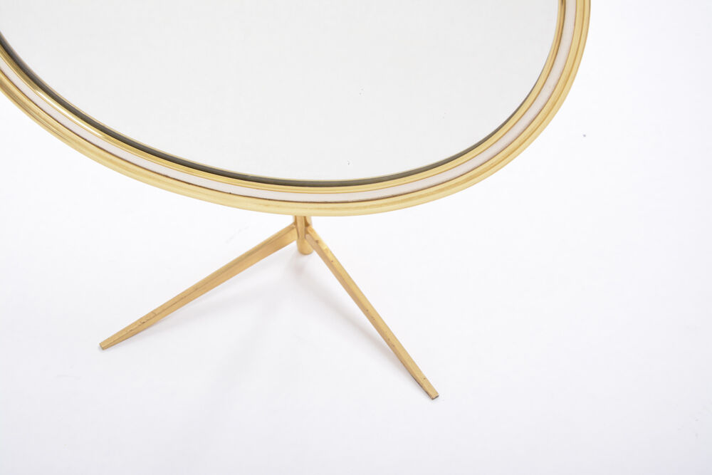 Miroir de Table Ovale Mid-Century Moderne en Laiton par Vereinigte Werkstätten