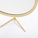 Mid-Century Modern Oval Brass Table Mirror by Vereinigte Werkstätten