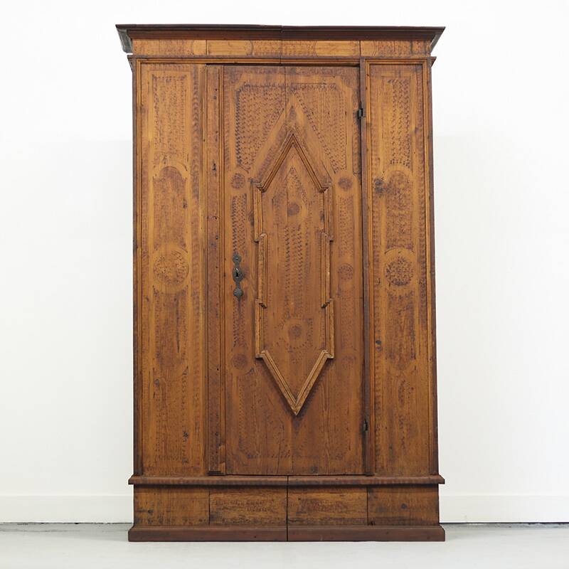 Painted Folk Art Bridal Cupboard