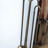 Serviteur de cheminée en laiton massif 4 accessoires.