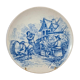 Old advertising plate with blue decoration after Teniers – 100,000 Shirts Paris