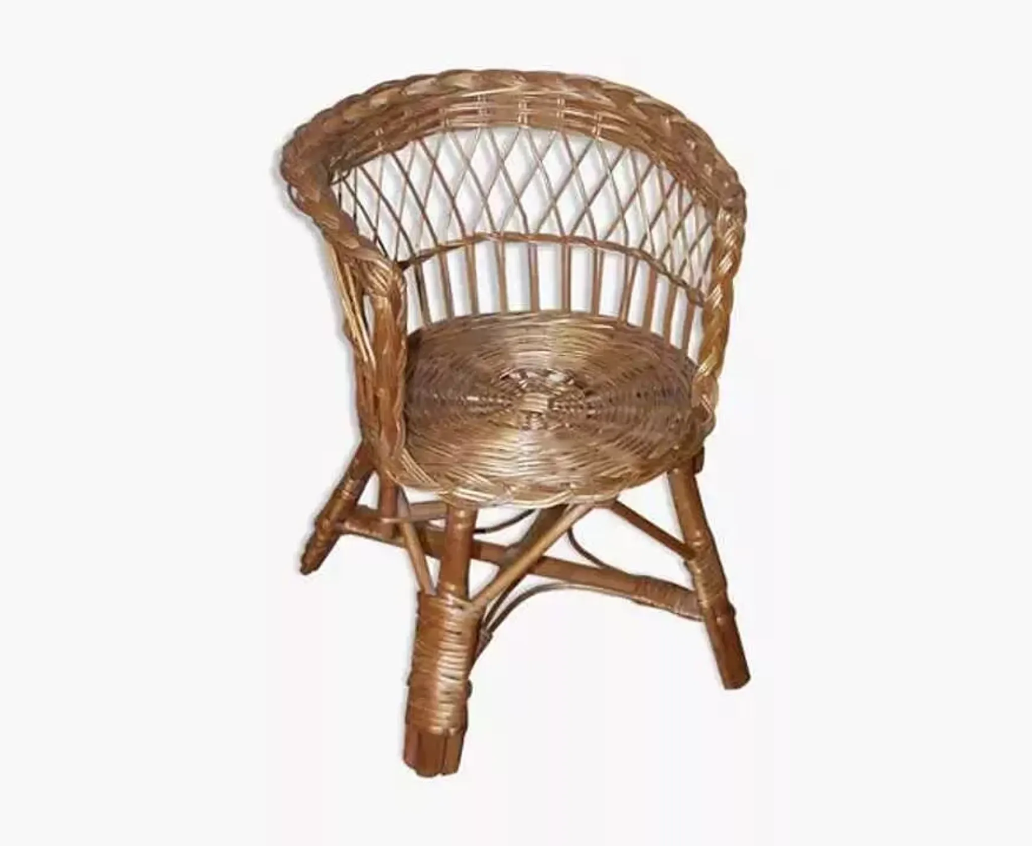 Fauteuil enfant en osier années 60
