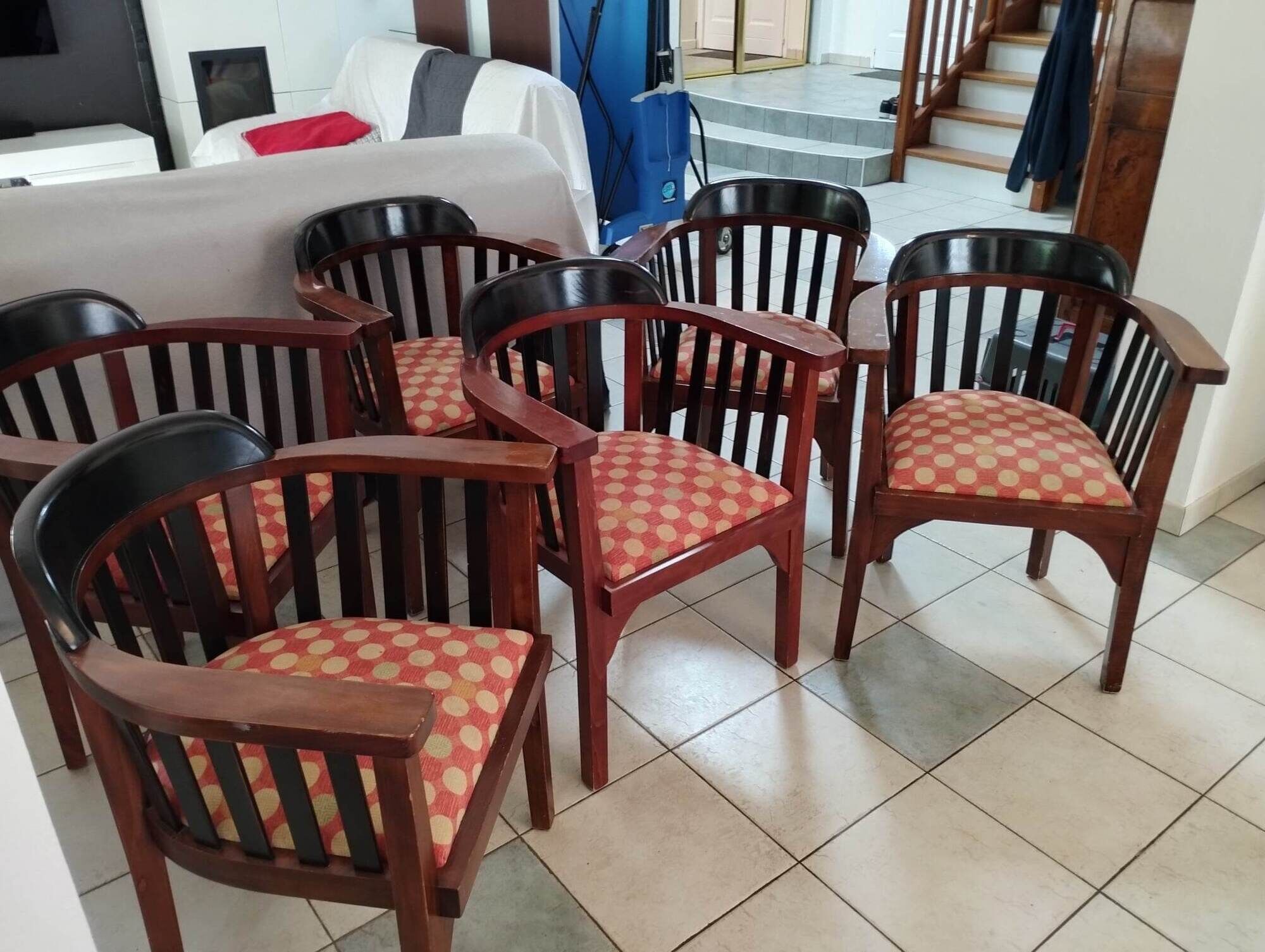 6 art nouveau armchairs