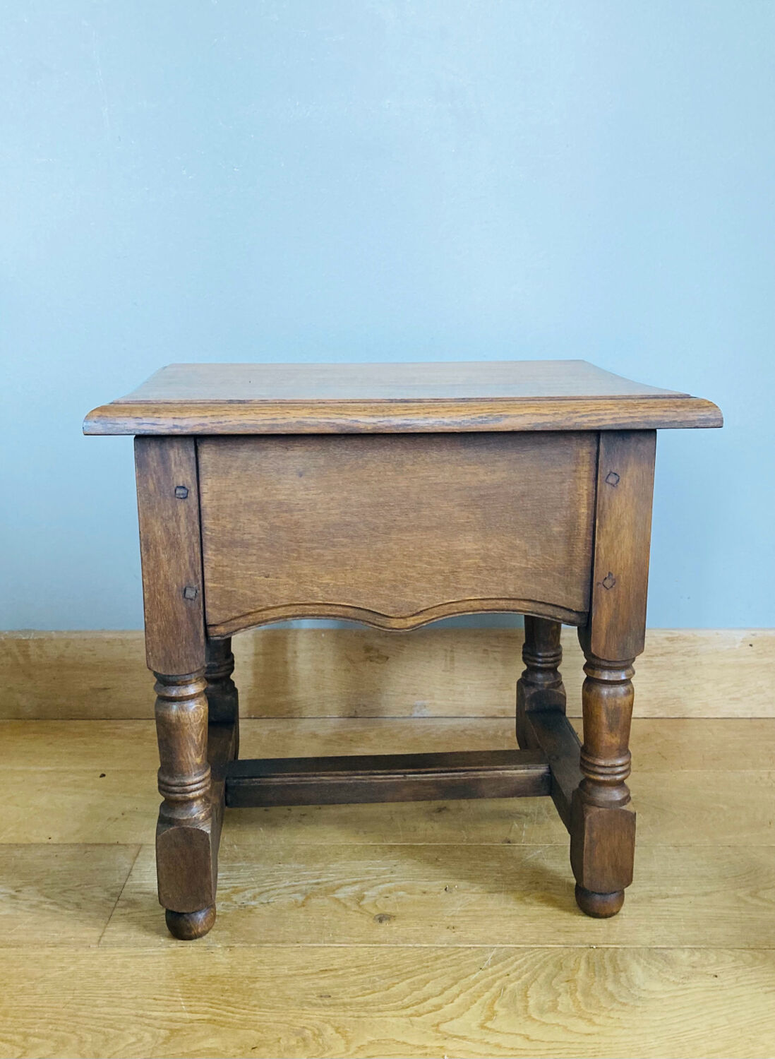 Chest bedside twentieth century solid oak pegged base spacer