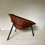 Pair of wicker basket armchairs