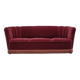 1960s, Danish 3 seater sofa, original condition, cherry-red furniture velour.