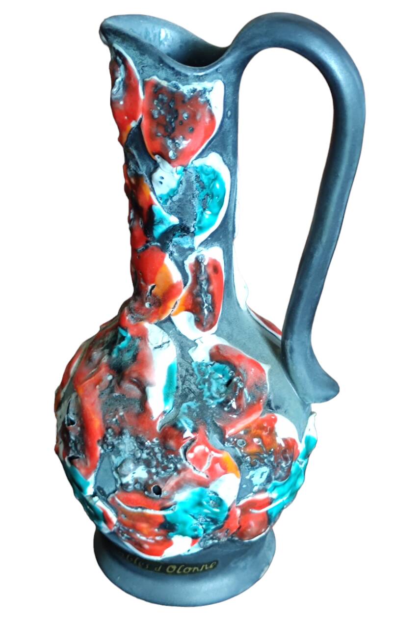 Ancien grand vase et pichet vintage rocaille de l océan