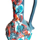 Old large vintage ocean rocaille vase and pitcher