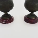 Auguste moreau 1834-1917 pair of signed 19th century vases with bird and insect decoration