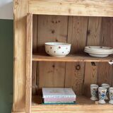Antique display cabinet in solid pine