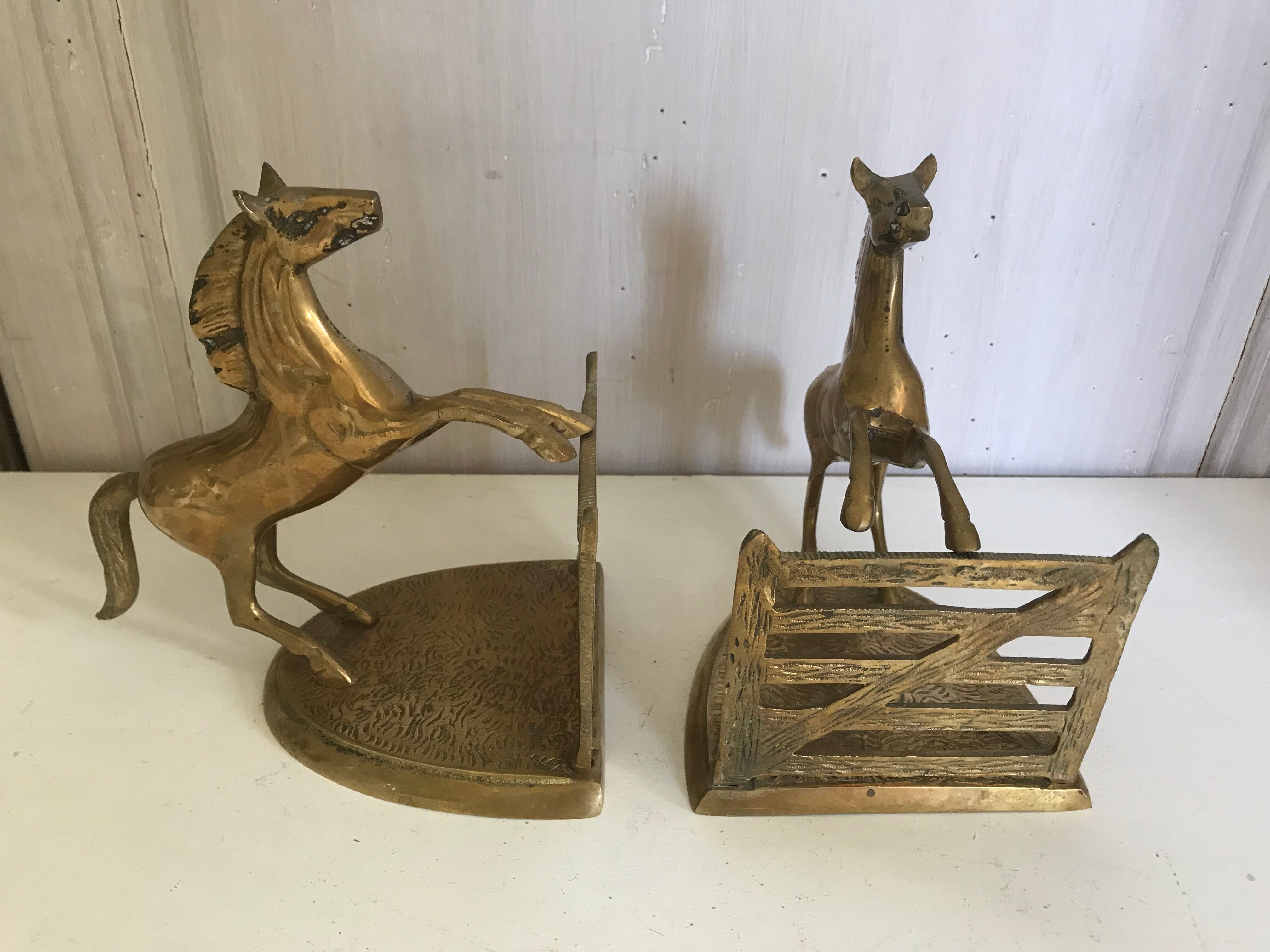 Pair of vintage brass bookbands