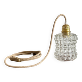 Glass lamp with diamond pattern