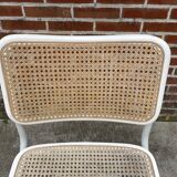 Set of 4 Cesca b32 model chairs in white by Marcel Breuer