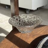 Small glass dish with vintage diamond points, a sparkle.