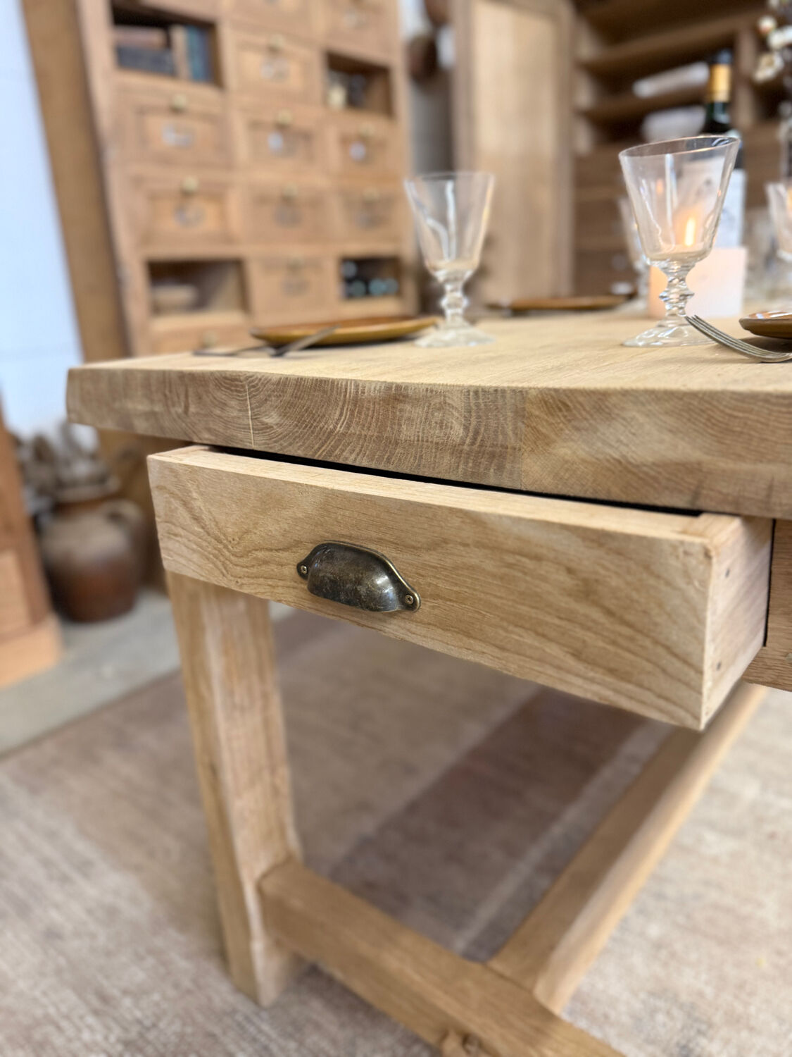 Table de ferme en chêne massif